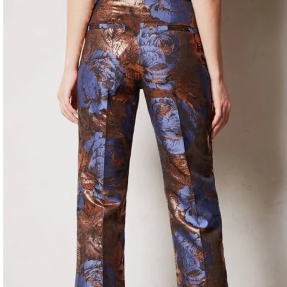 Anthropologie Leifsdottir Metallic Brocade Jacquard Trousers Sz 8 Worn Once - Picture 13 of 13